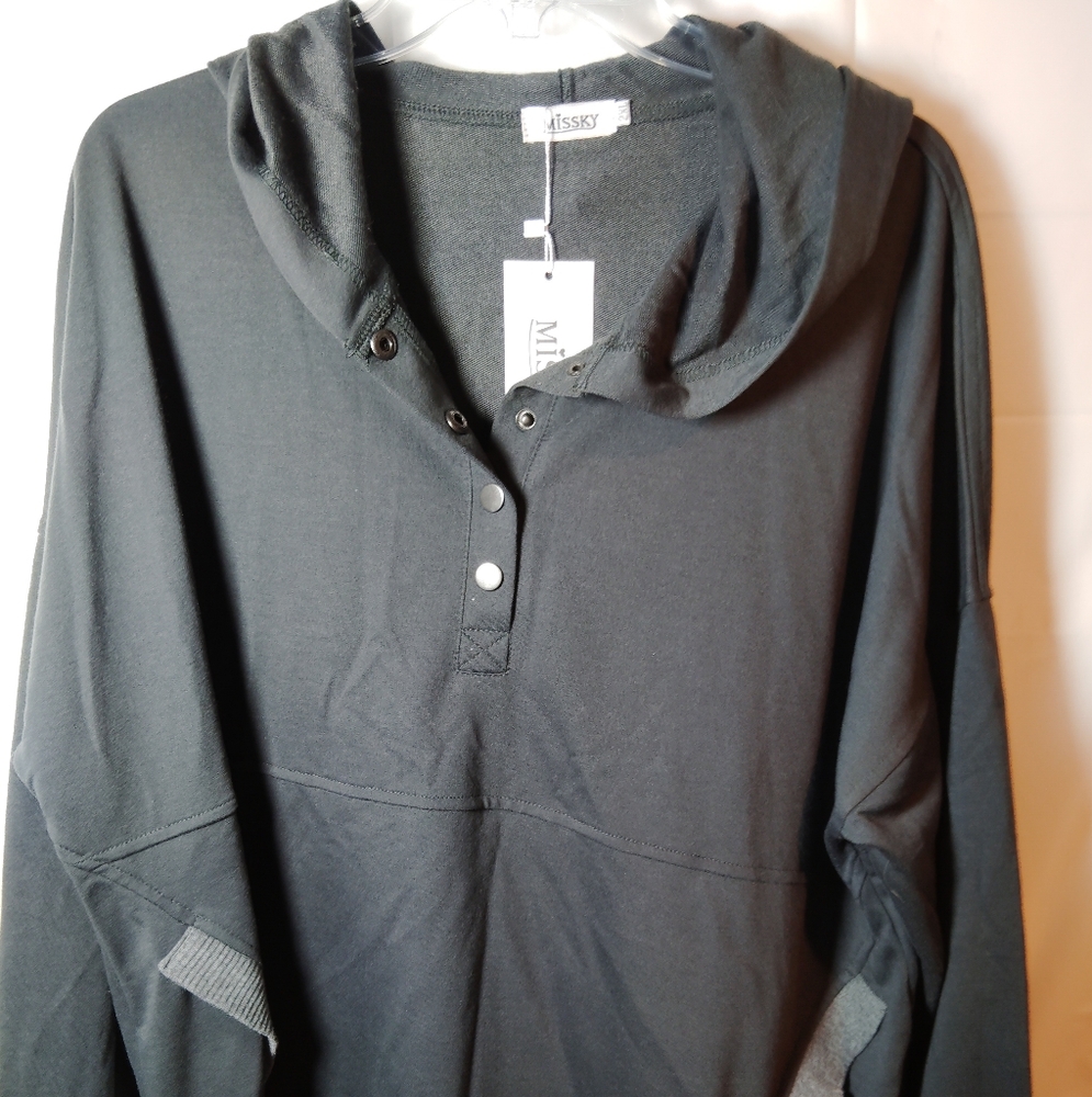 Women's grey jacket with hoodie 2XL